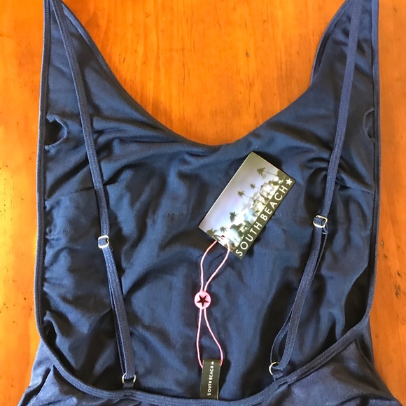 South Beach Swimsuits Navy Blue One Piece Swimsuit - Picture 2 of 5